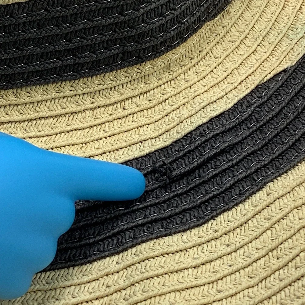 Panama Jack Womans Straw Sun Hat Tan‎ Black Beach Hat Wide Brim